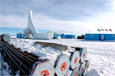Drill rods await use just outside the ANDRILL facility on the ross Sea Ice Shelf.