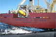 Autosub being launched from the R/V Nathaniel B. Palmer.