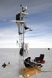 Weather instruments and Global positioning systems are placed on ice next to the Pine Island Glacier (PIG).