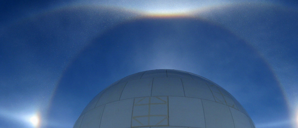 Sundogs Framed by the SPMGT Radome