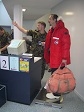 Program participant Joe Yarkin at U.S. Antarctic Passenger Terminal in Christchurch, New Zealand.