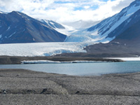 Canada Glacier, Lake Fryxell, and patterned ground in Taylor Valley. Photo by Michael Gooseff