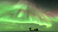 South Pole Telescopes. Photo by Benjamin Eberhardt, courtesy of the NSF/USAP Photo Library. Creative Commons CC BY-NC-ND 4.0