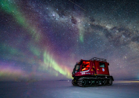 Auroras over a PistenBully. Photo by Jeff Capps.
 Auroras over a PistenBully. Photo by Jeff Capps.