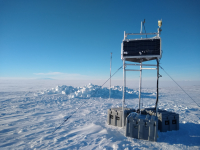A POLENET instrument at Lower Thwaites Glacier. Photo by Elizabeth Widen. Image courtesy of NSF/USAP Photo Library.
