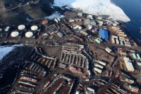 Aerial view of McMurdo Station. Photo by Joe Harrigan, courtesy of the USAP Photo Library. 