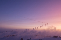 A time lapse of a NOAA balloon launch. Photo by Christian Krueger, courtesy of the USAP Photo Library.