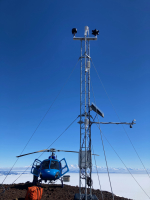 White Island Automatic Weather Station (AWS) from November 2025. Photo by Matthew Lazzara.