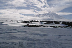 One of the rover M'RAJEs final flights was in the shallow waters off Cape Evans, the location of a historic hut used by Robert F. Scott.