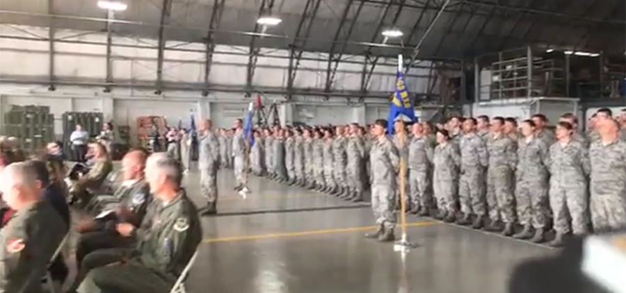 Col. Michele Kilgore became the first woman to command the only ski-equipped aircraft unit in the U.S. military during a change-of-command ceremony in October 2017