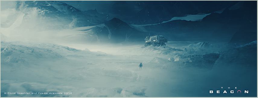 Antarctic icescapes captured by an NSF-funded artist form the basis for some settings in science fiction film set off-world