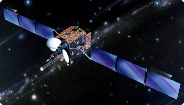 An artist's depiction of the Skynet-4 satellite series