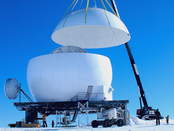 The Marisat GOES terminal radome under assembly